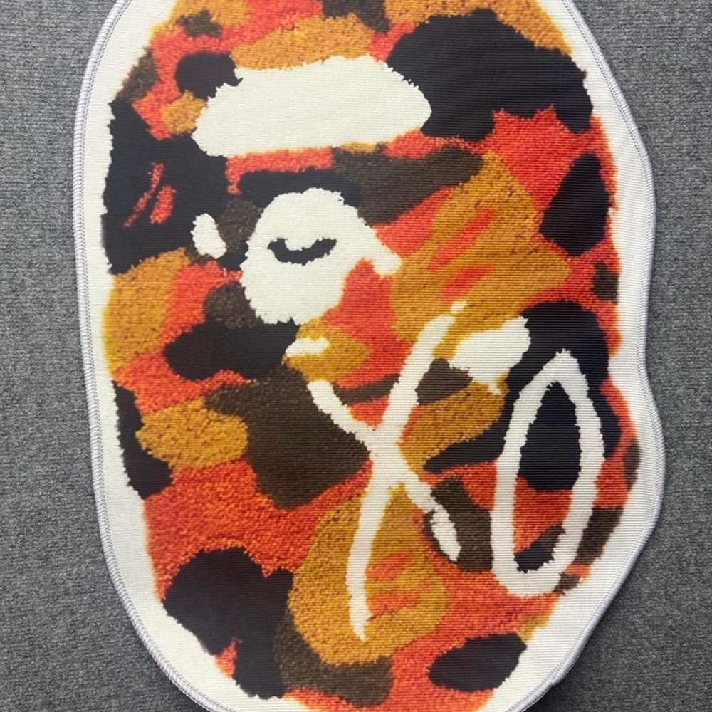 BAPE X.O. Custom Camo Ape Head Rug / Mat New